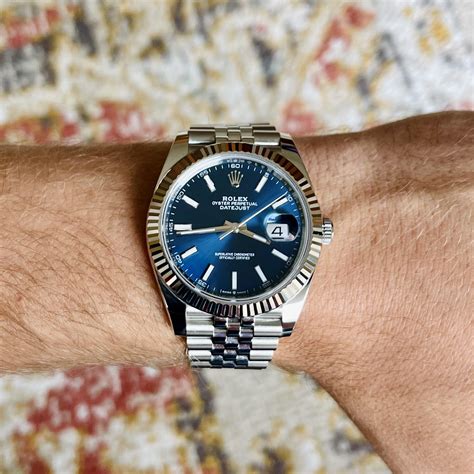 rolex datejust fluted bezel blue|rolex datejust 41 white jubilee.